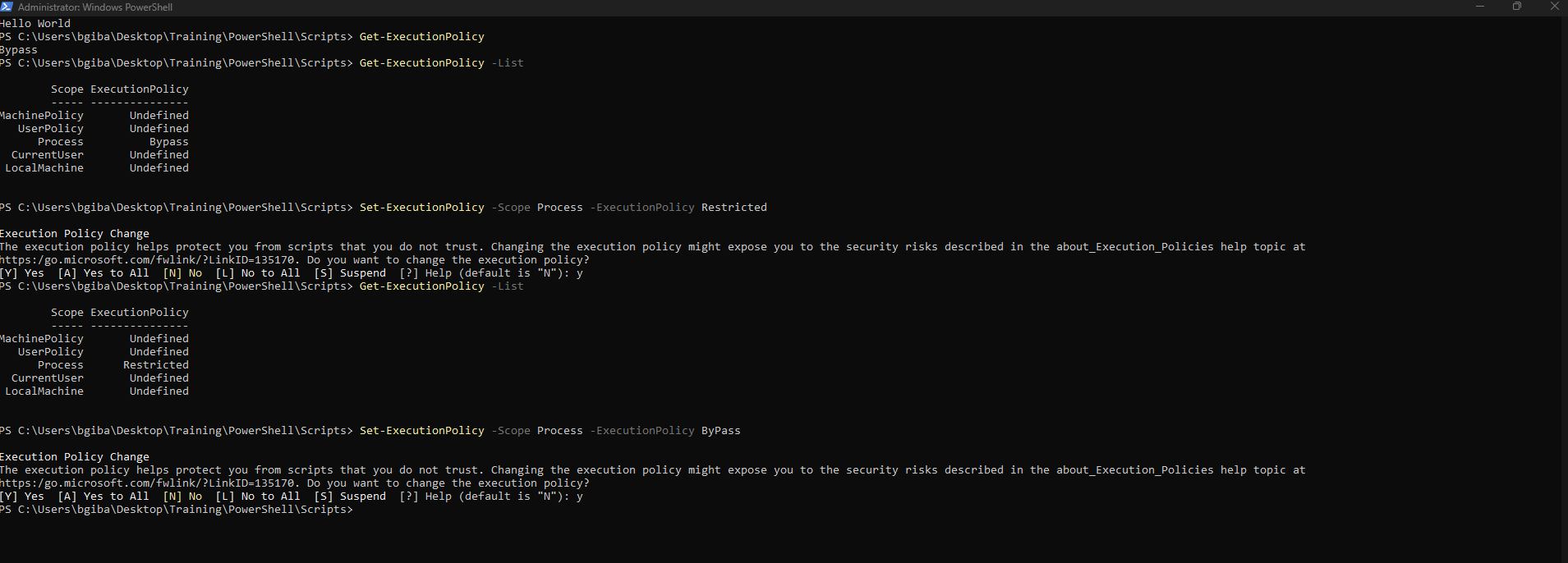Execution Policy Configuration