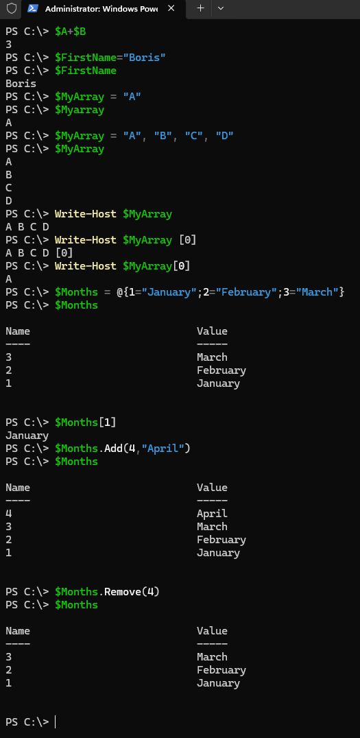 Variables and Arrays
